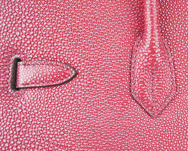 High Quality Fake Hermes Birkin 35CM Pearl Veins Leather Bag Red 6089 - Click Image to Close